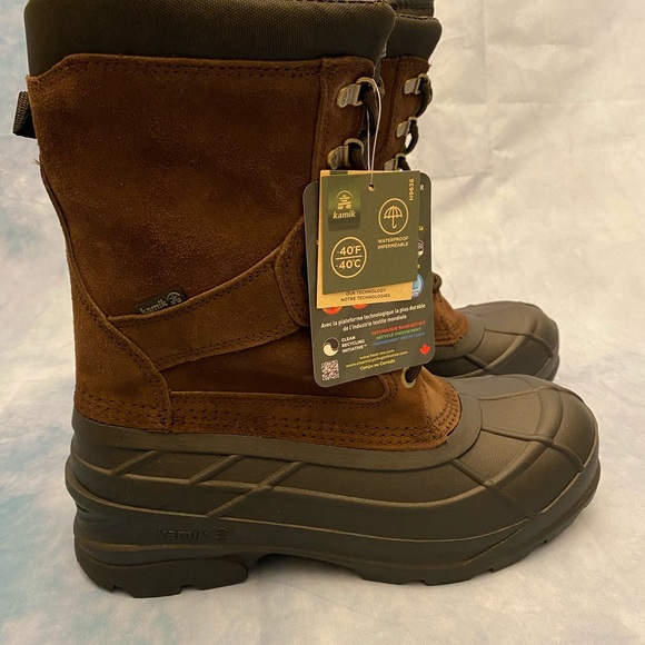 Kamik Men's NationPlus Waterproof Insulated Boots Brown Size 9 - Picture 3 of 10